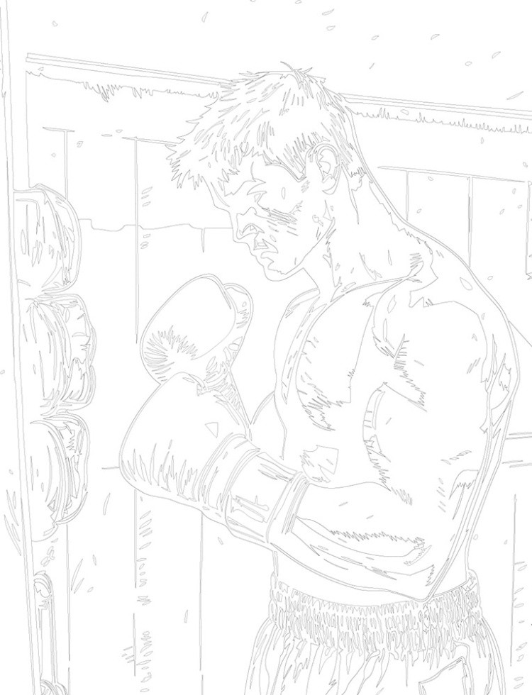 Картина по номерам «Спорт бокс: тренировка боксера арт» — картинка 3