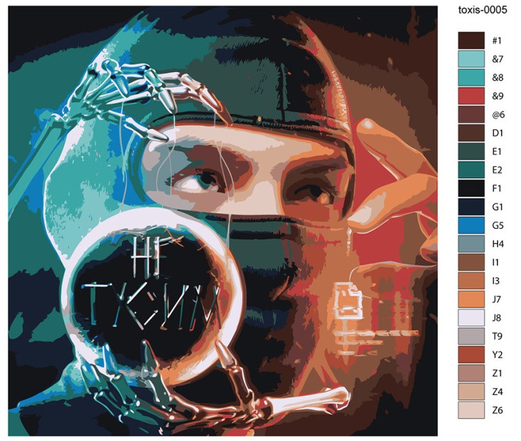 Картина по номерам «Рэп музыкант Toxis Токсис: Не тусим» — картинка 2