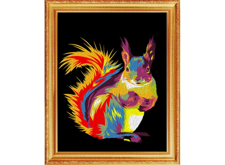 Картина по номерам «Радужная белка» — картинка 2