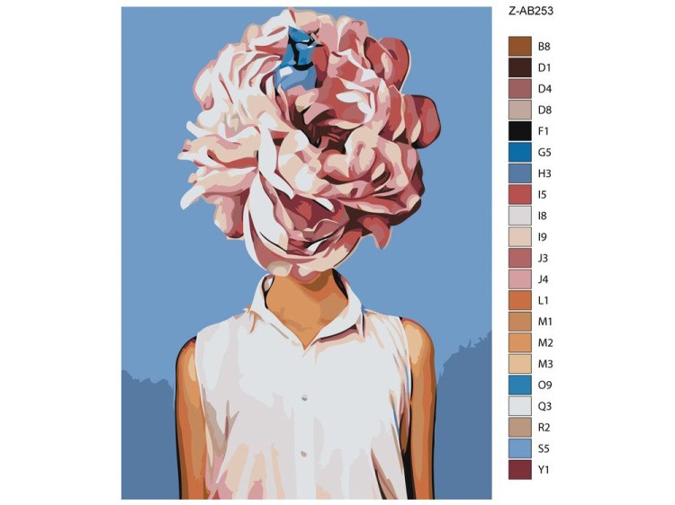 Картина по номерам «Цветочная голова 11» — картинка 2