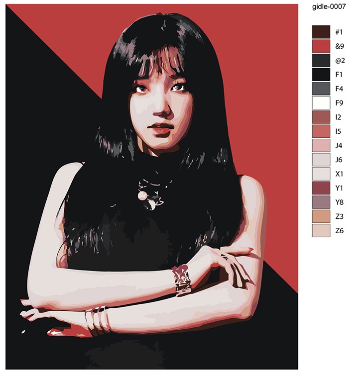 Картина по номерам «K-POP группа (G)I-dle Джи Айдл: Сун Юйци» — картинка 2