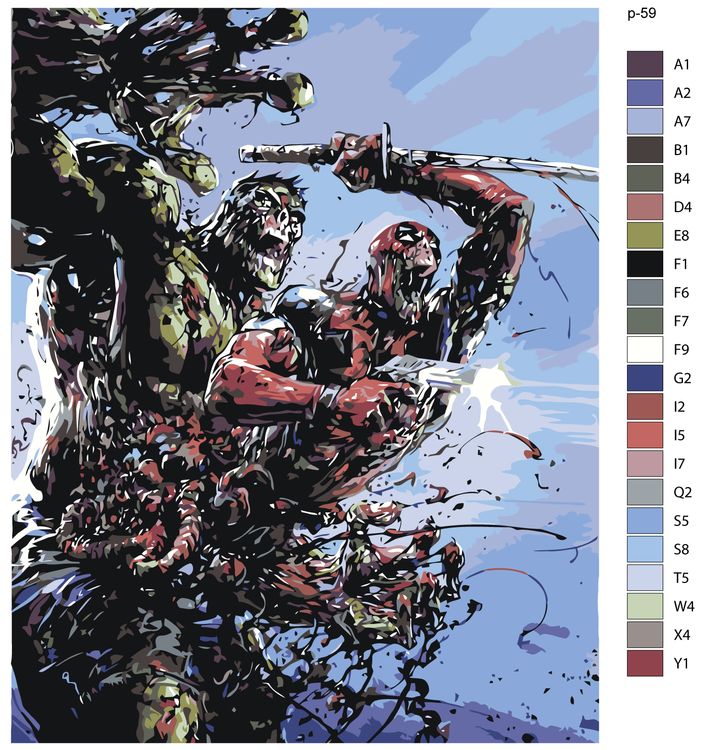 Картина по номерам «Битва» — картинка 2