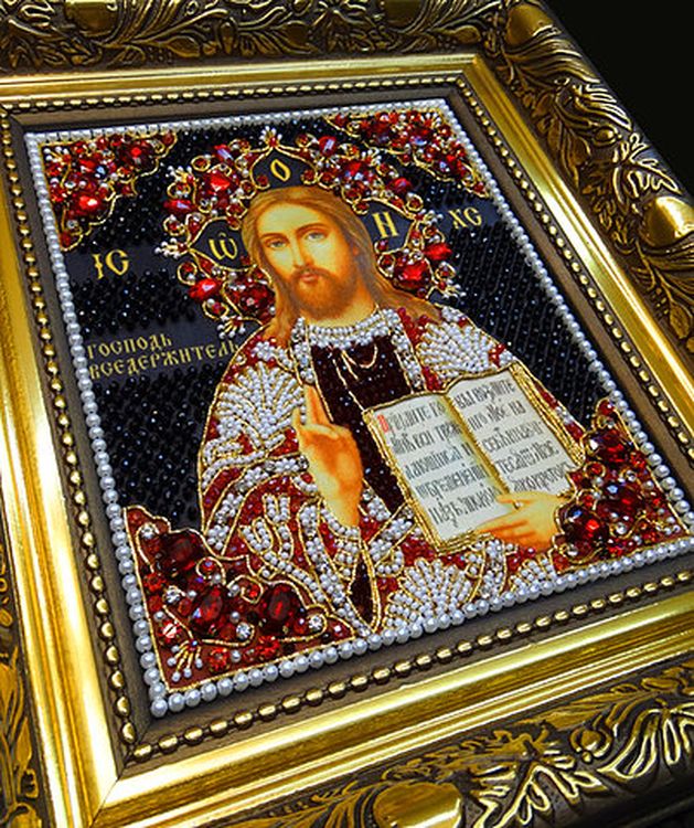 Набор вышивки хрустальными камнями «Вседержитель» (красный) — картинка 7