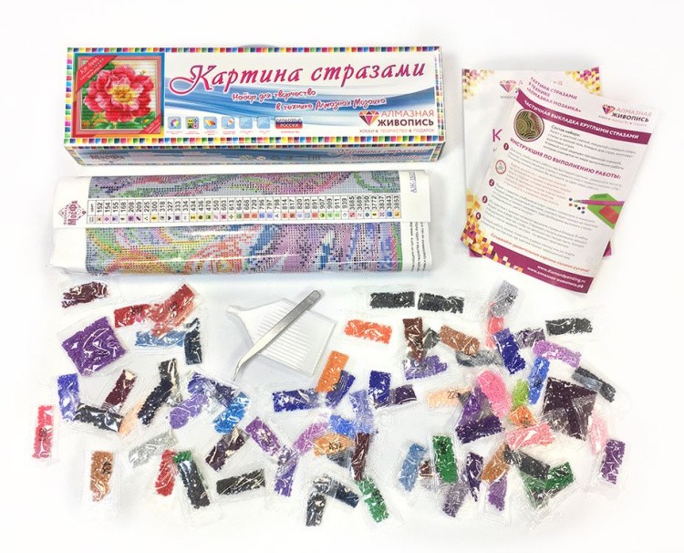 Алмазная вышивка «Цветущий пион» — картинка 2