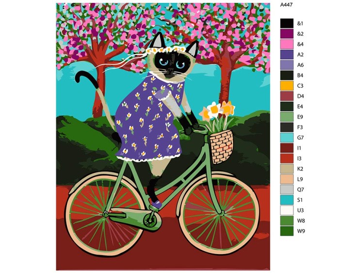 Картина по номерам «На велосипеде. Весна» — картинка 2