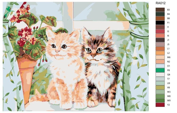 Картина по номерам «Котята на окне» — картинка 2