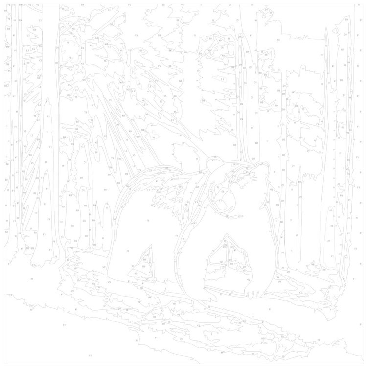 Картина по номерам «Медведь в лучах солнца» — картинка 3