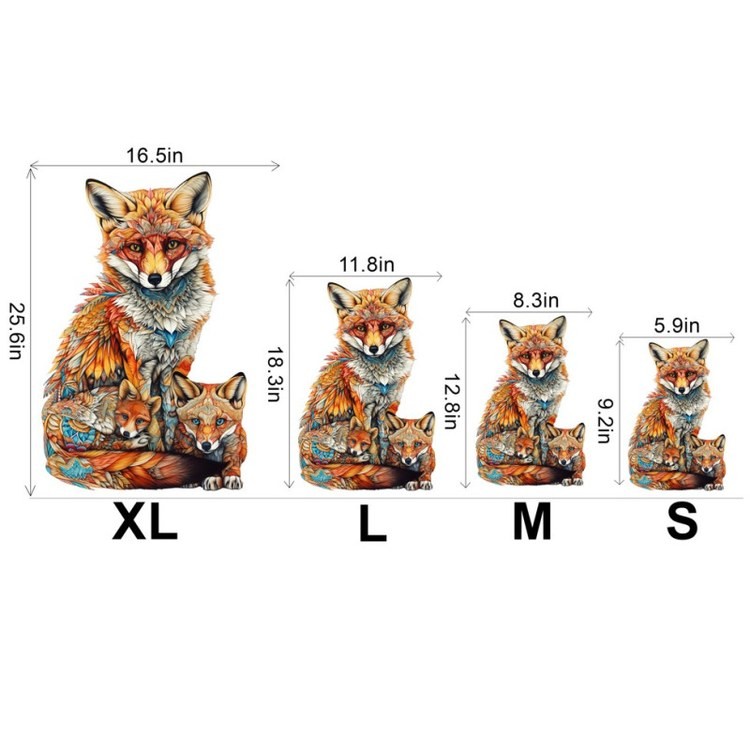 Деревянные пазлы «Лисья Семья XL», Woodbests — картинка 3