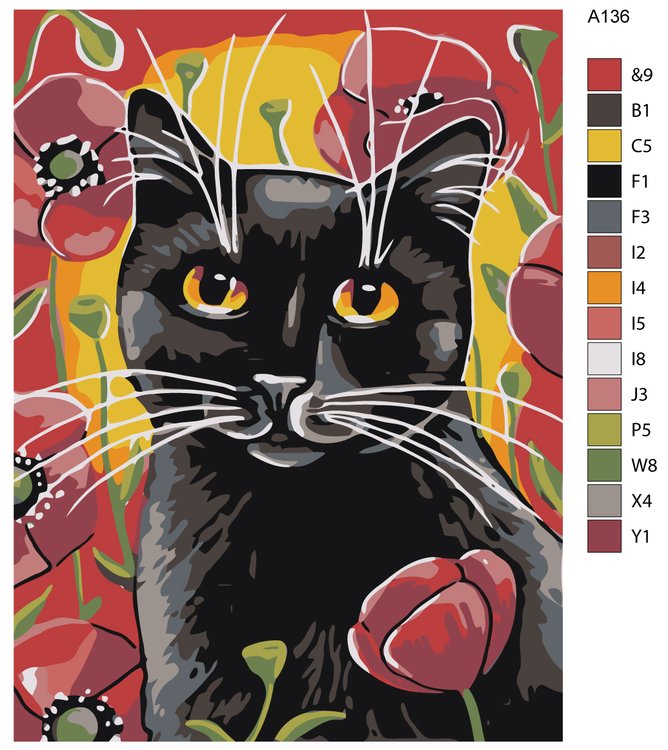 Картина по номерам «Прогулка в маках» — картинка 2