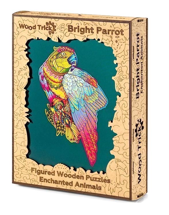 Деревянный пазл Wood Trick «Яркий Попугай» — картинка 2