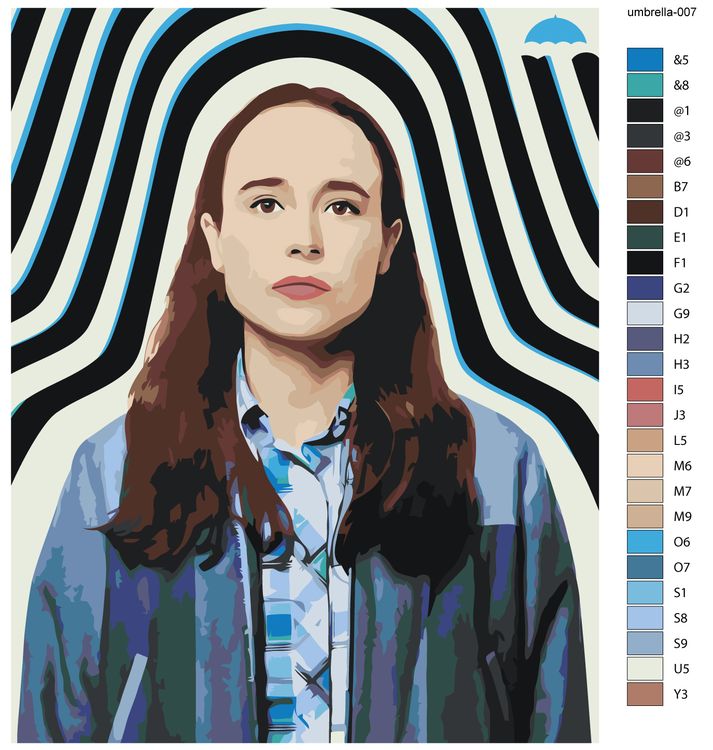 Картина по номерам «Академия Амбрелла: Ваня Харгривз - Эллен Пейдж» — картинка 2