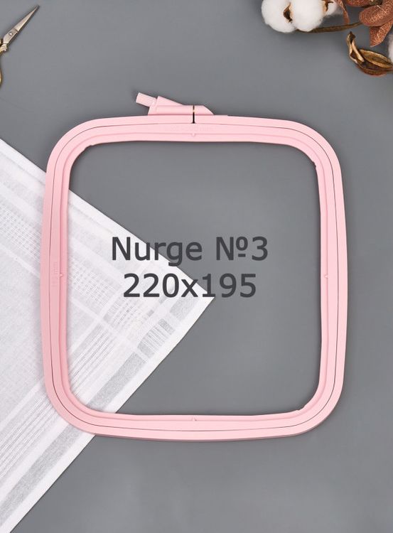 Пяльцы пластиковые прямоугольные с винтом №3, 22х19,5 см Nurge — картинка 2