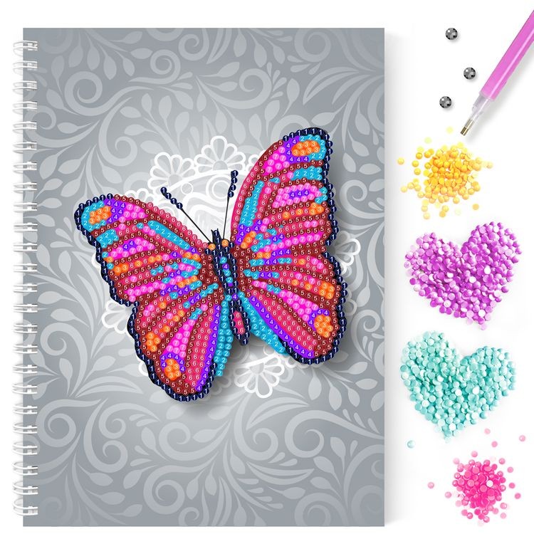 Алмазная мозаика - тетрадь «Бабочка» — картинка 4