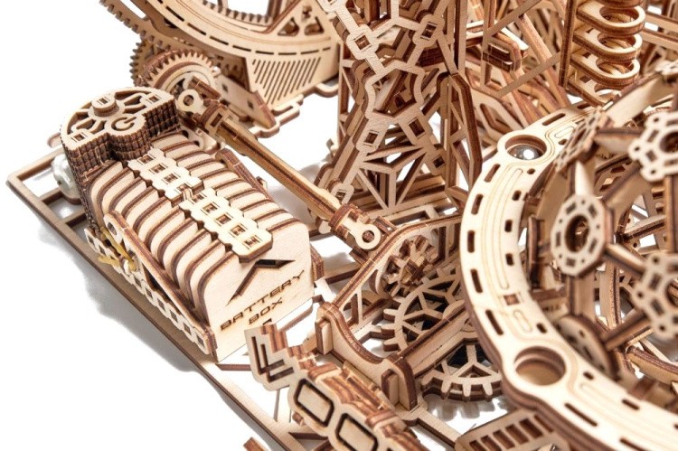 Механическая деревянная сборная модель Wood Trick «Бегущий лабиринт Галактика Марбл» — картинка 6