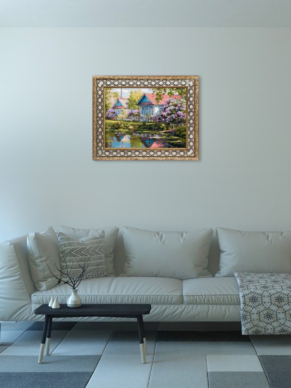 Картина по номерам «Дом у пруда» — картинка 8