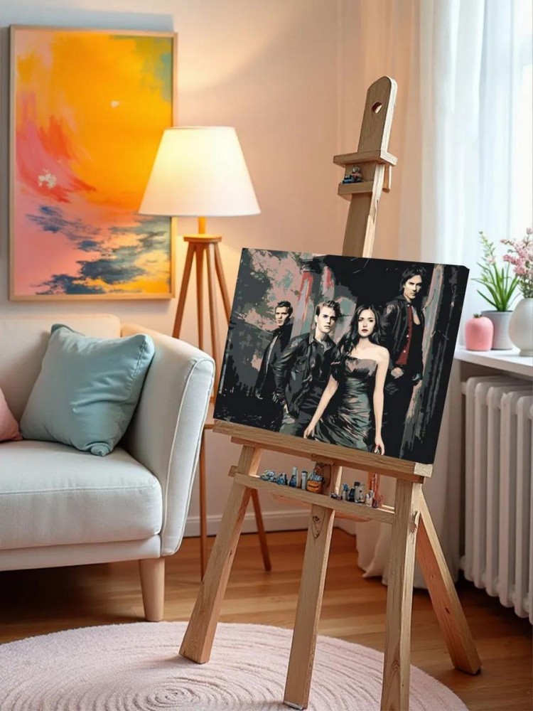 Картина по номерам «Дневники вампира: Деймон, Елена, Стефан и Клаус» — картинка 11