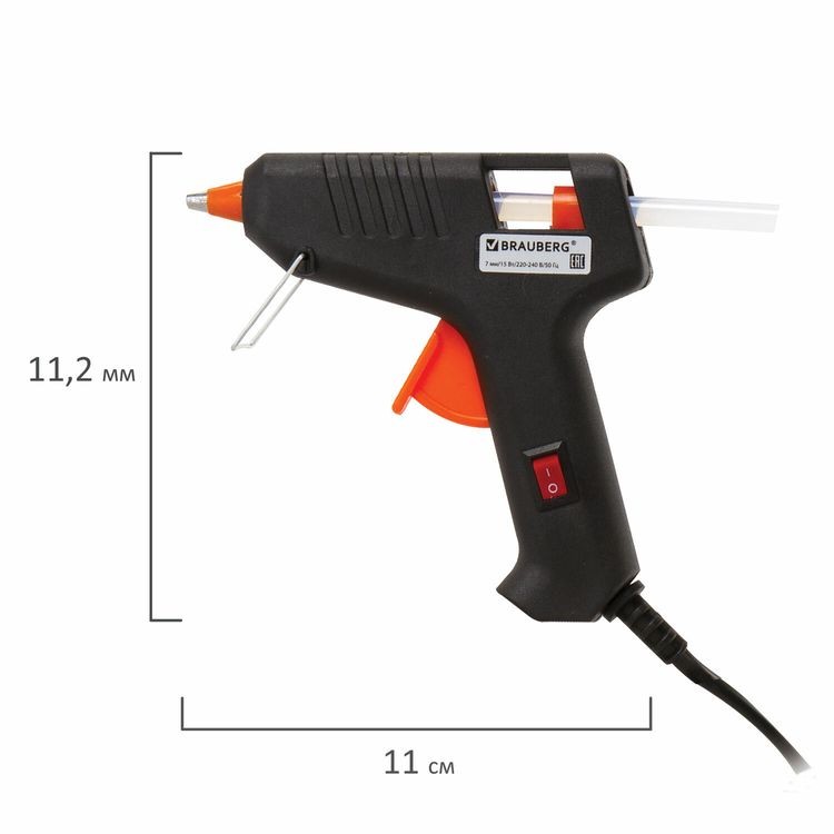 Клеевой пистолет 15 Вт для стержня 7 мм, с выключателем, Brauberg — картинка 5