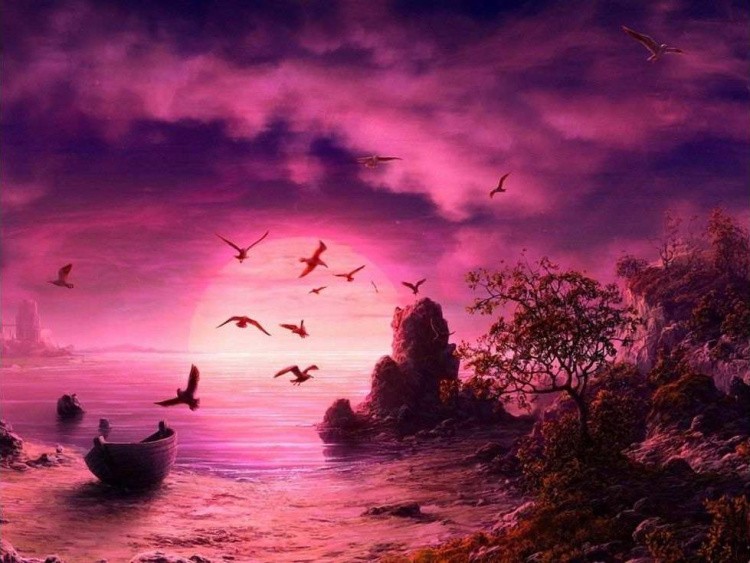 Картина по номерам «Розовый закат»