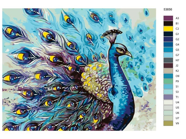 Картина по номерам «Глазастый павлин» — картинка 2