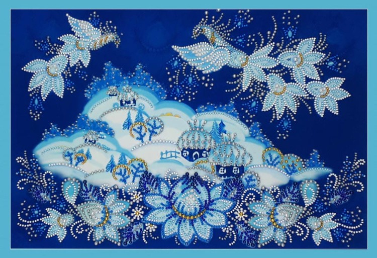 Рисунок на ткани для вышивания бисером «Зимнее волшебство» — картинка 3