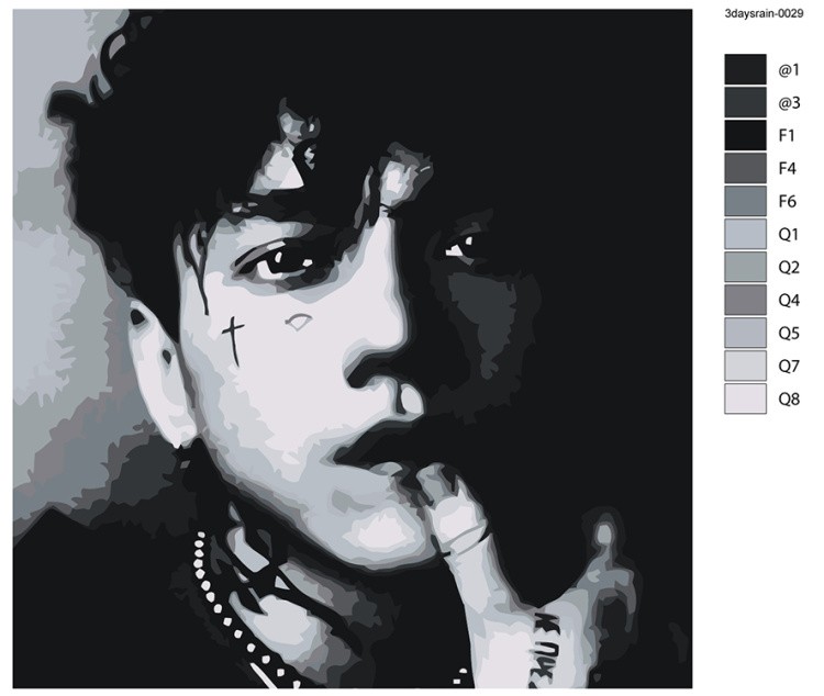 Картина по номерам «Три дня дождя: Глеб Викторов чб 40x40» — картинка 2