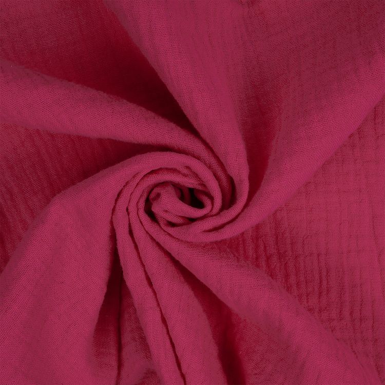 Ткань Муслин, 1 м х 130 см, 125 г/м², цвет: ярко-розовый, TBY