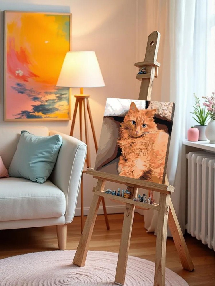 Картина по номерам «Рыжий кот» — картинка 9