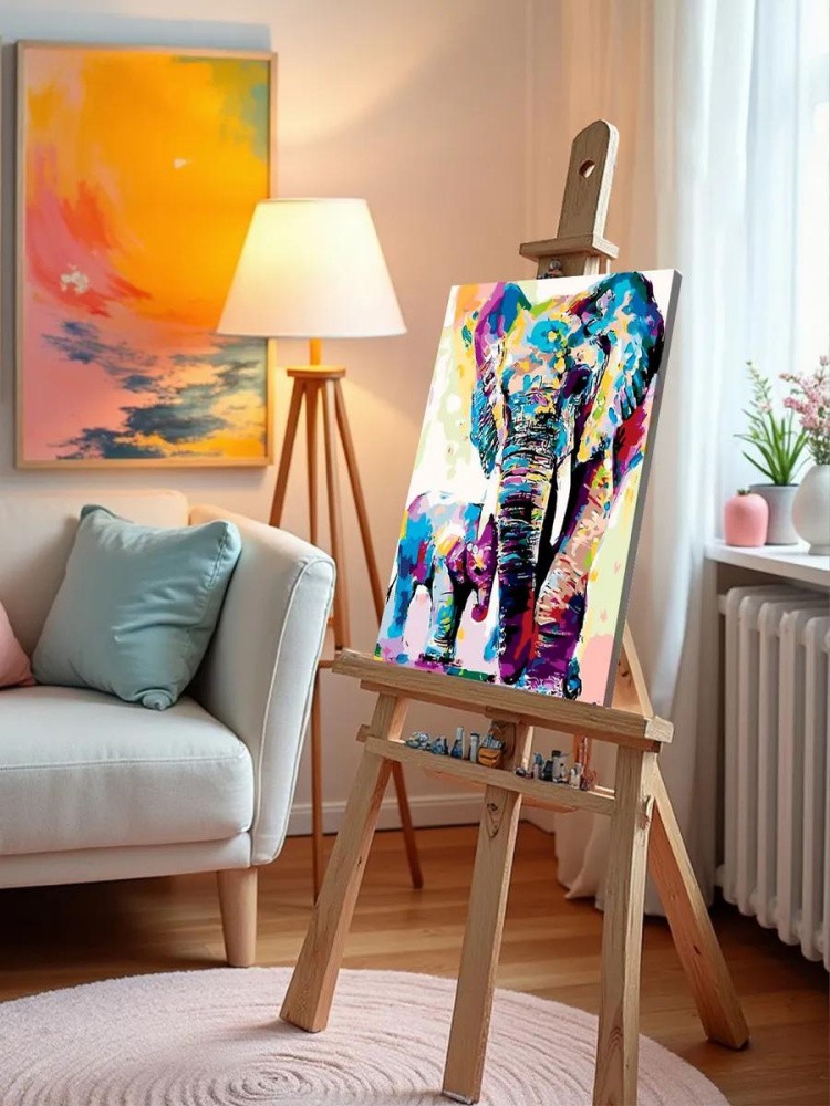 Картина по номерам «Радужные слоны» — картинка 10