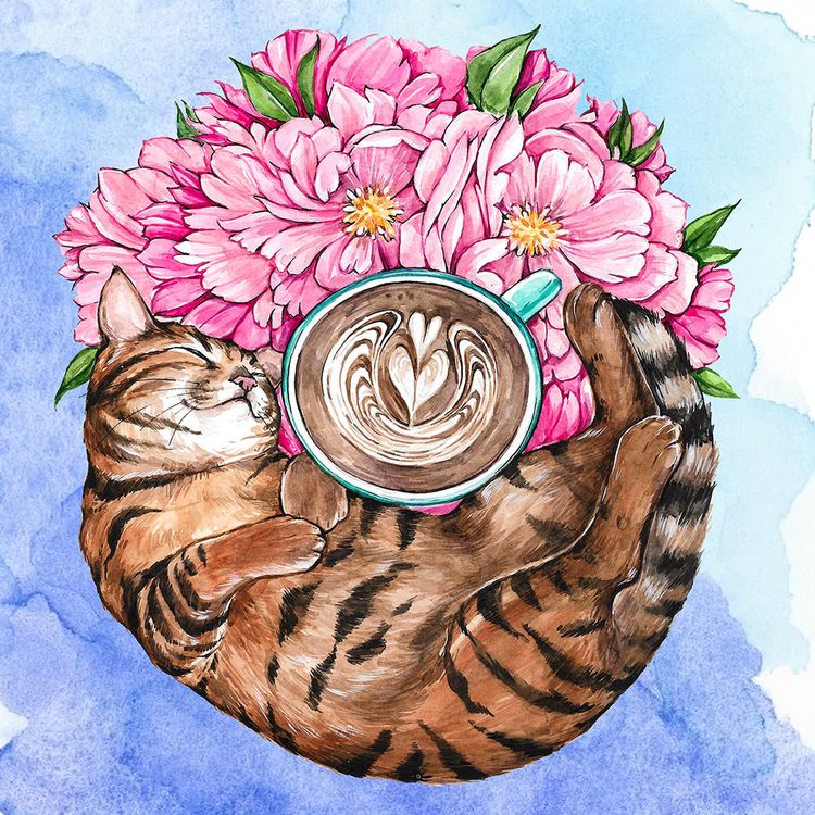 Алмазная вышивка «Замурчательное утро» — картинка 2