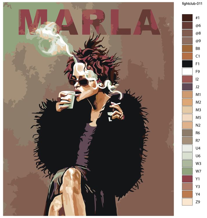 Картина по номерам «Бойцовский клуб: Марла Сингер - Хелена Бонем Картер 2» — картинка 3