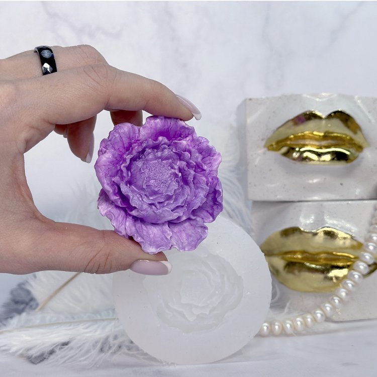 Силиконовый молд - Пион, 6,2x5,8см, 1 шт. — картинка 2