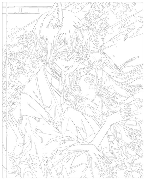 Картина по номерам «Аниме: Девушка и парень с ушами» — картинка 3