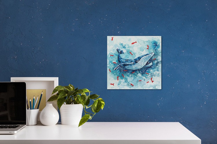 Алмазная вышивка «Постер. Кит и рыбки» — картинка 4