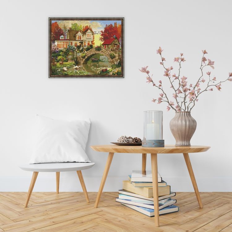 Алмазная вышивка «Осенний домик» — картинка 5