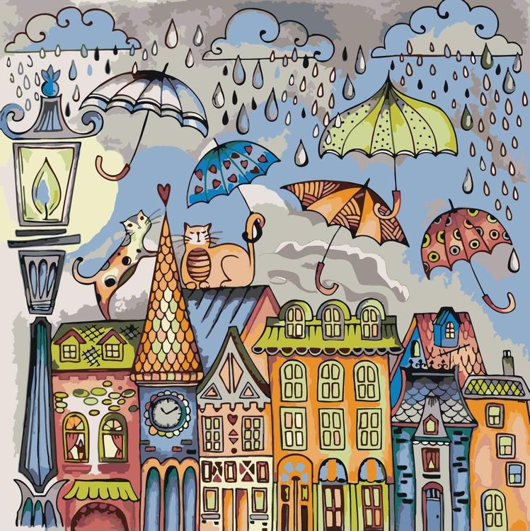 Картина по номерам «Дождливый день»