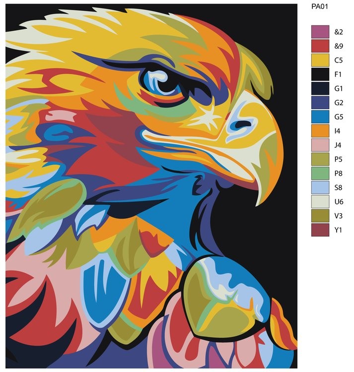 Картина по номерам «Радужный орел» — картинка 2