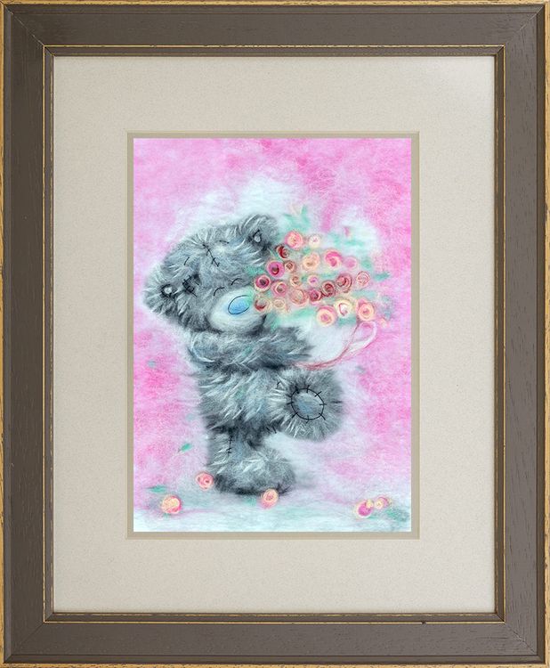 Картина шерстью «Татти Тедди с цветами» — картинка 2