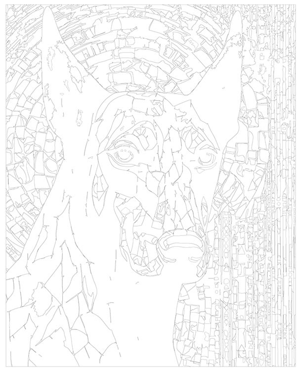 Картина по номерам «Собака доберман в стиле картин Густава Климта» — картинка 3