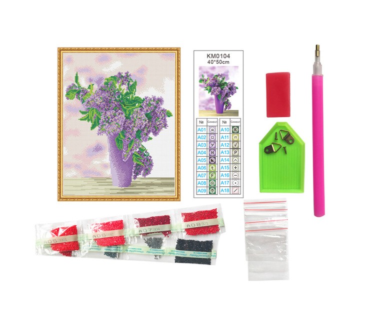 Алмазная вышивка «Сиреневый букет» — картинка 2