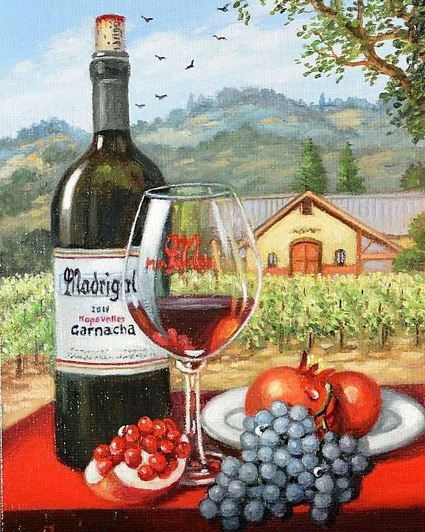 Картина по номерам «Вино и фрукты»