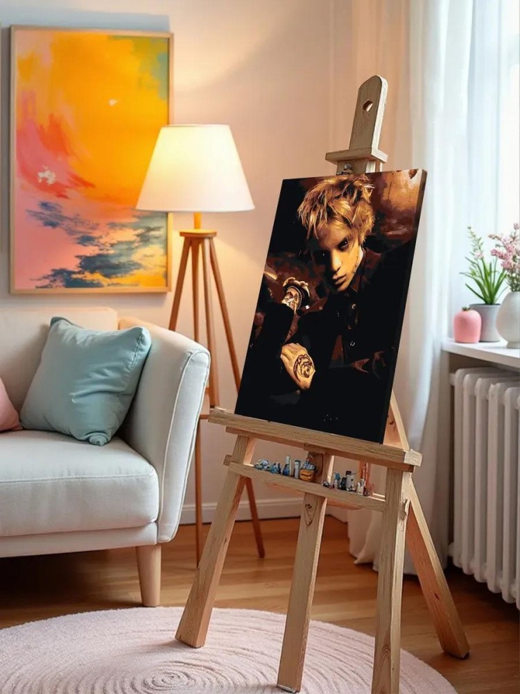 Картина по номерам «Рэпер Фараон Pharaoh: портрет монохром» — картинка 9