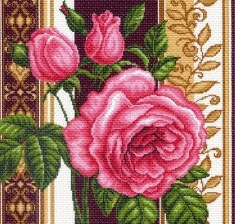 Рисунок на ткани «Розовый каприз»