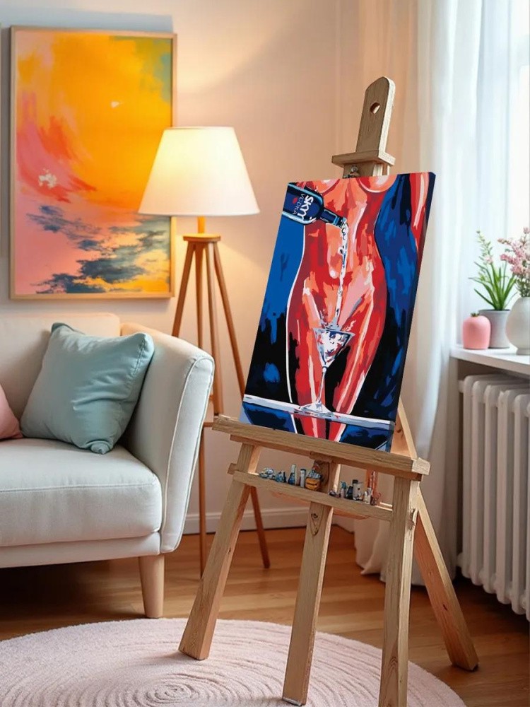 Картина по номерам «Обнаженная девушка с бокалом» — картинка 9