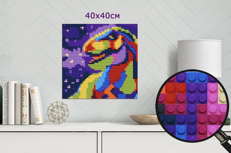 Картина-мозаика из конструктора PIXELIM «Звездный динозавр» — картинка 4