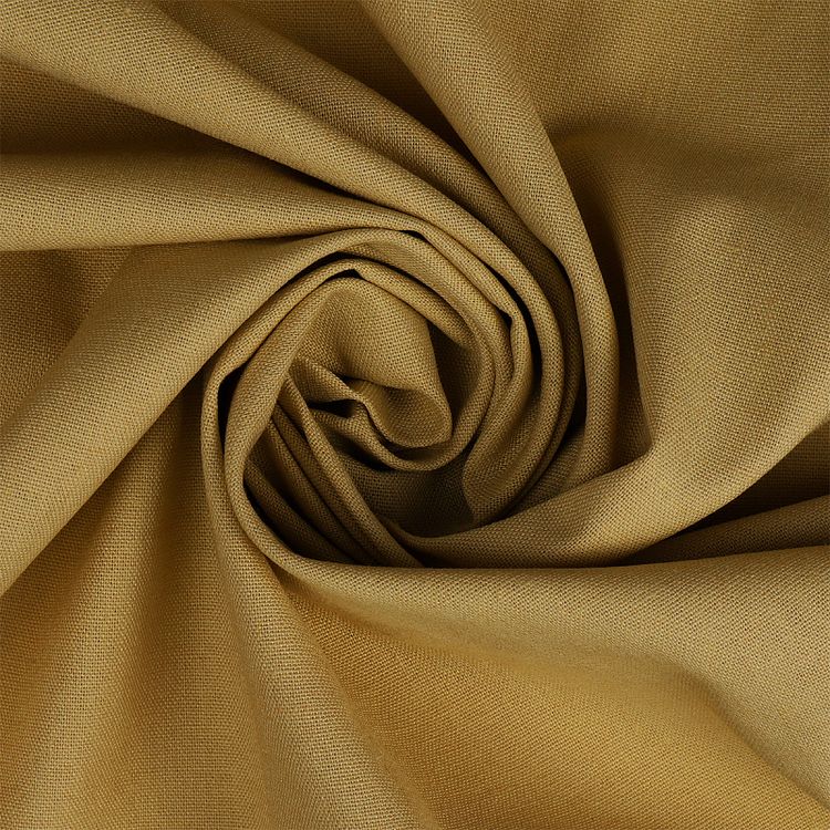 Ткань льняная, 1 м x 140 см, 200 г/м², цвет: горчица, TBY