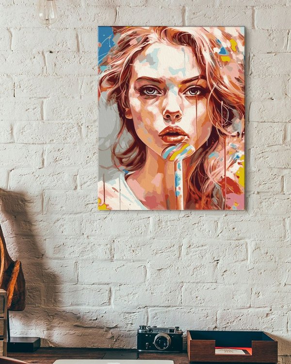 Картина по номерам «Девушка с леденцом» — картинка 3