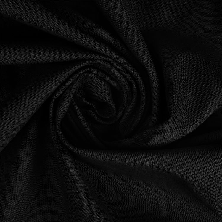Ткань льняная, 200 г/м², 5 м x 140 см, цвет: черный, TBY