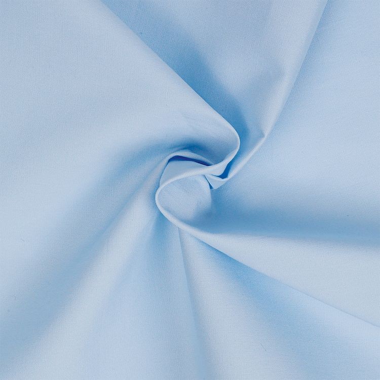 Ткань Поплин стрейч, 5 м x 150 см, 125 г/м², цвет: бледно-голубой, TBY