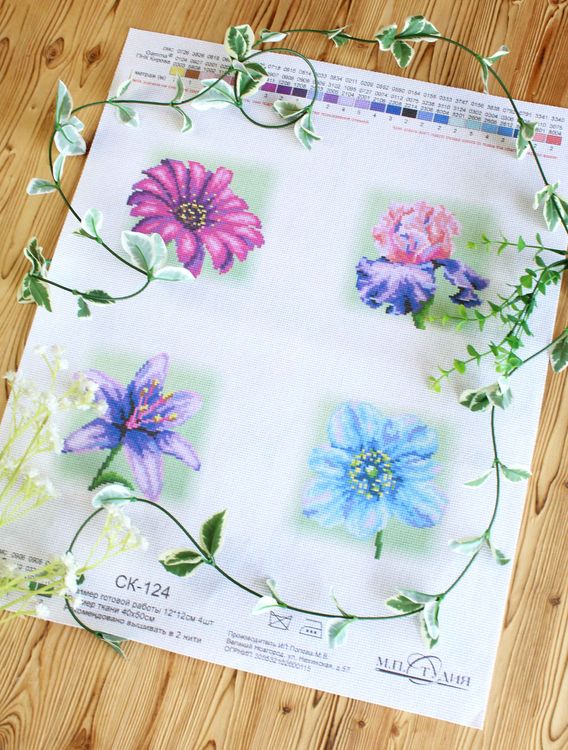 Рисунок на ткани «Цветы» — картинка 4