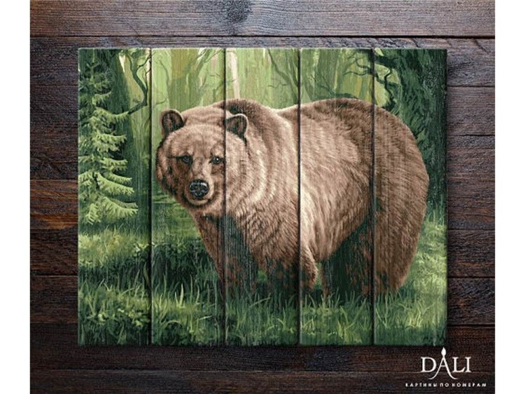 Картина по номерам по дереву Dali «Царь леса» — картинка 2